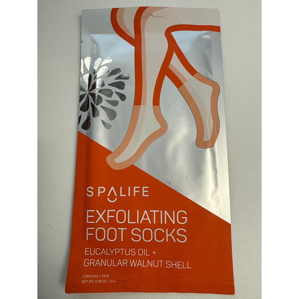 Spa life, exfoliating, foot socks, eucalyptus oil plus granular walnut shell NWT